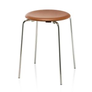 Fritz Hansen - Dot Tabouret, cuir couleur noyer / piètement…