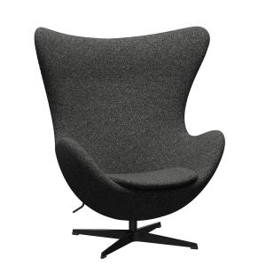 Fritz Hansen - Egg Chair, PVD noir / Vanir Granite brun 373…