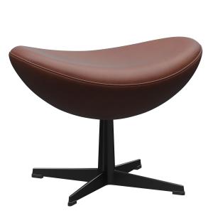 Fritz Hansen - Egg Tabouret de pied, PVD noir / cuir Grace…