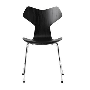 Fritz Hansen - Grand Prix Chaise, chrome / frêne teinté noi…