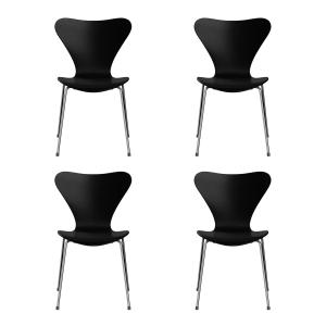 Fritz Hansen - Série 7 chaise, chrome / frêne laqué noir (l…