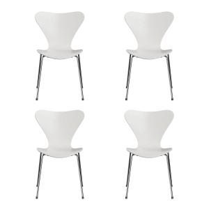 Fritz Hansen - Série 7 chaise, chrome / frêne teinté blanc…