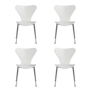 Fritz Hansen - Série 7 chaise, chrome / frêne teinté blanc…
