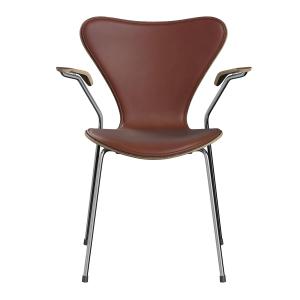 Fritz Hansen - Série 7 fauteuil, rembourrage frontal, chrom…