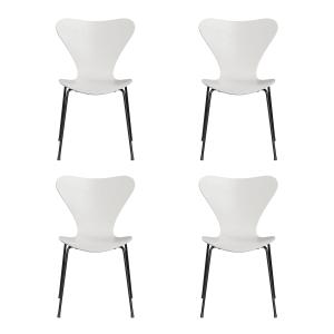 Fritz Hansen - Série 7 chaise, monochrome, blanc / frêne te…