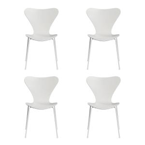 Fritz Hansen - Série 7 chaise, monochrome, blanc / frêne te…