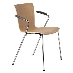 Fritz hansen - Fauteuil vico duo, chêne / chrome