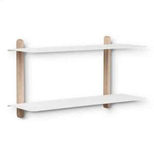 Gejst - Nivo Étagère murale F Large, chêne clair / blanc