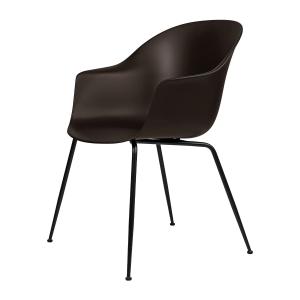 GUBI - Bat Dining chaise, base noire / mocha brown