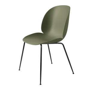 Gubi - Beetle Dining Chair, Conic Base noir / fern green