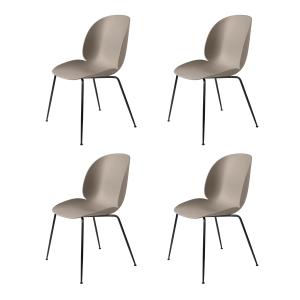 GUBI - Beetle Dining Chair, Conic Base noir / new beige (lo…