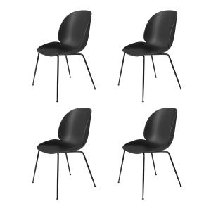 GUBI - Beetle Dining Chair, Conic Base noir / noir (lot de…