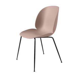 Gubi - Beetle Dining Chair, Conic Base noir / sweet pink