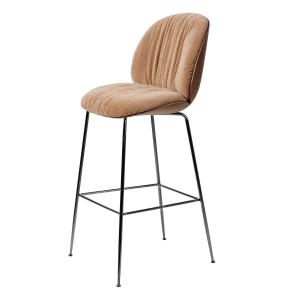 GUBI - Beetle Soft Bar Chair, Rembourré à l'avant, chrome n…