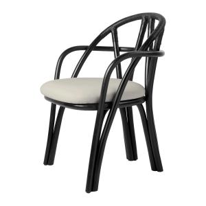 GUBI - Bistra fauteuil, rotin ebony / Fustagno (001) (patin…