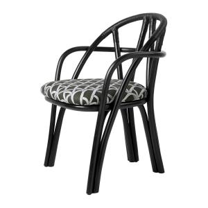 GUBI - Bistra fauteuil, rotin ebony / Reales Pattern (003)…