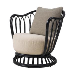 GUBI - Grace Outdoor Lounge Chair, noir / beige (Lorkey 41)…