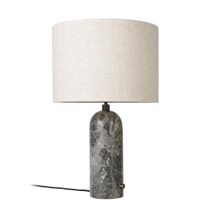 Gubi - Lampe de table Gravity large, toile / marbre gris