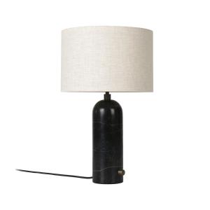 GUBI - Lampe de table Gravity small, toile / marbre noir