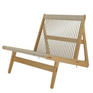 GUBI - MR01 Lounge Chaise, chêne / tressage naturel
