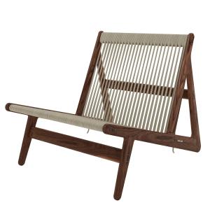 GUBI - MR01 Lounge Chaise, noyer / tressage naturel