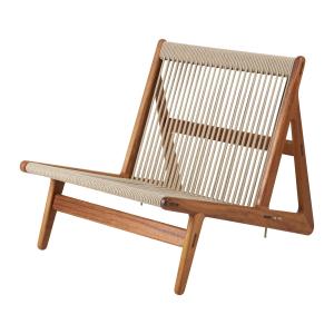Gubi - MR01 Outdoor Lounge Chaise, Iroko naturel / Sunfire…