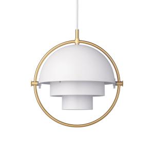 Gubi - Multi-Lite Suspension S, Ø 22,5 cm, laiton / blanc