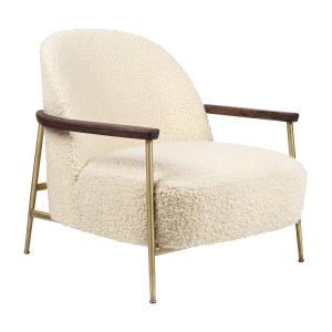 Gubi - Sejour Lounge Chair avec accoudoirs, laiton mat / no…