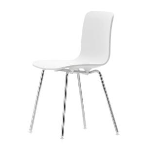 Vitra - Hal Tube Chaise, blanc coton / chrome (patins en pl…