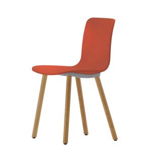 Vitra - Hal Wood Chaise, brique / chêne clair / patins en f…
