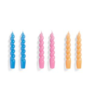 HAY - Spiral Bougies à tige, H 19 cm, blue / dark pink / da…