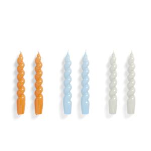 HAY - Spiral Bougies à tige, H 19 cm, tangerine / light blu…