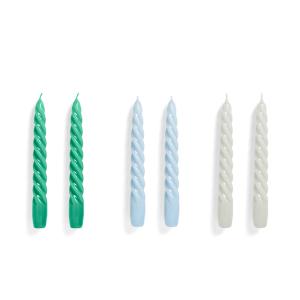 HAY - Spiral Bougies à tige, H 20 cm, green / light blue /…