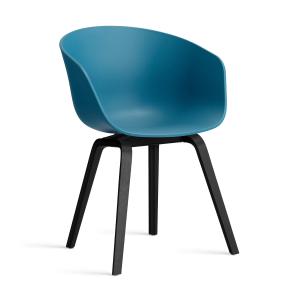 HAY - About A Chair AAC 22, chêne laqué noir / azure blue 2…