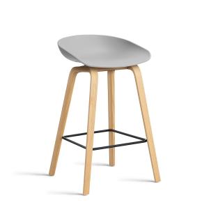 HAY - About A Stool AAS 32 H 65 cm, chêne laqué / acier noi…