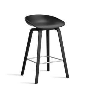 HAY - About A Stool AAS 32 H 65 cm, chêne laqué noir / acie…