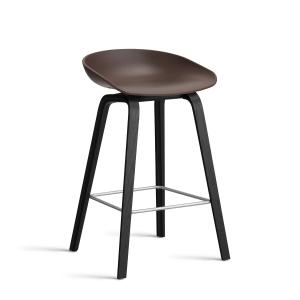HAY - About A Stool AAS 32 H 65 cm, chêne laqué noir / acie…