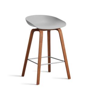 HAY - About A Stool AAS 32 H 65 cm, noyer laqué / acier ino…