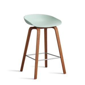 HAY - About A Stool AAS 32 H 65 cm, noyer laqué / acier ino…
