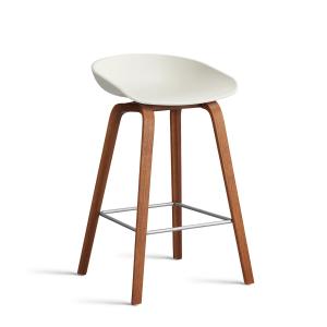HAY - About A Stool AAS 32 H 65 cm, noyer laqué / acier ino…