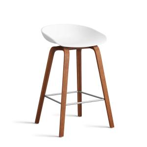 HAY - About A Stool AAS 32 H 65 cm, noyer laqué / acier ino…