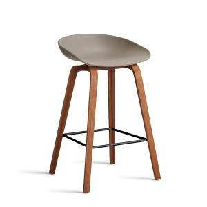 HAY - About A Stool AAS 32 H 65 cm, noyer laqué / acier noi…