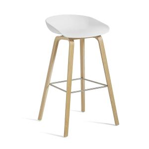 HAY - About A Stool AAS 32 H 65 cm, chêne laqué / acier ino…
