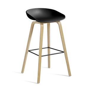 HAY - About A Stool AAS 32 H 65 cm, chêne laqué / acier noi…