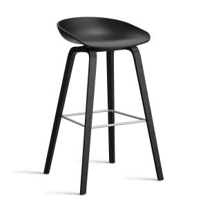 HAY - About A Stool AAS 32 H 75 cm, chêne laqué noir / acie…