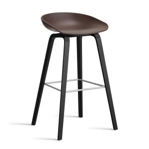 HAY - About A Stool AAS 32 H 85 cm, chêne laqué noir / acie…