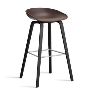 HAY - About A Stool AAS 32 H 75 cm, chêne laqué noir / acie…
