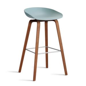 HAY - About A Stool AAS 32 H 75 cm, noyer laqué / acier ino…