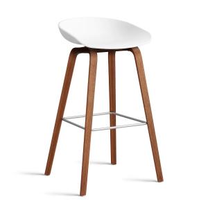 HAY - About A Stool AAS 32 H 75 cm, noyer laqué / acier ino…