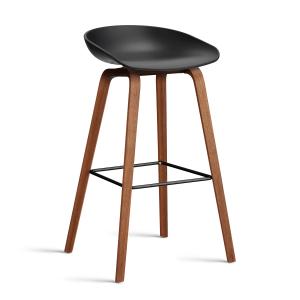 HAY - About A Stool AAS 32 H 75 cm, noyer laqué / acier noi…